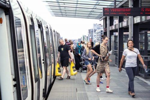 Andén de metro en Copenhague
